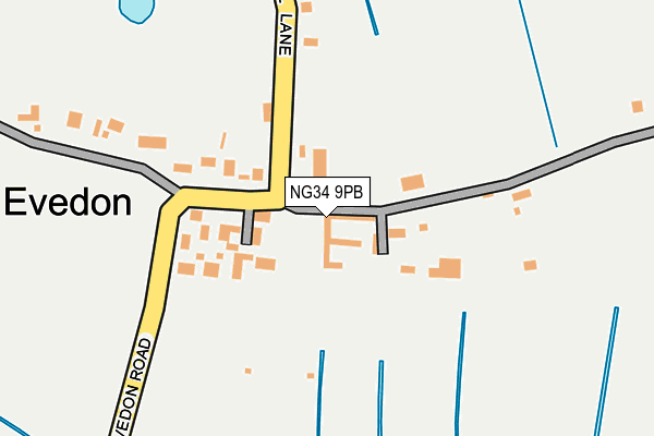 NG34 9PB map - OS OpenMap – Local (Ordnance Survey)