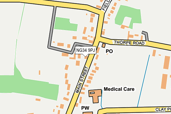 NG34 9PJ map - OS OpenMap – Local (Ordnance Survey)