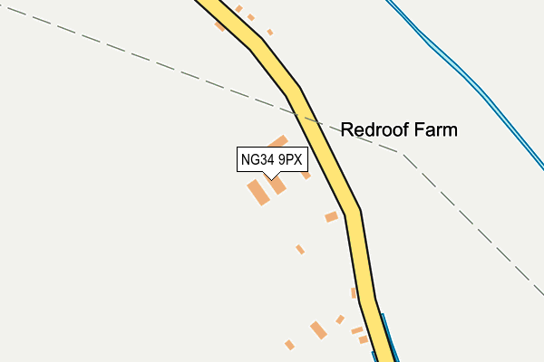 NG34 9PX map - OS OpenMap – Local (Ordnance Survey)