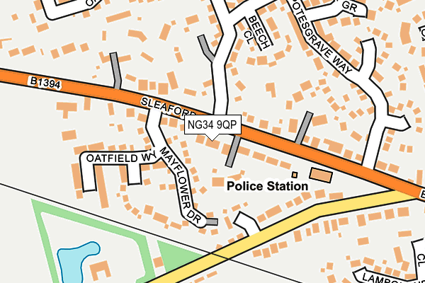 NG34 9QP map - OS OpenMap – Local (Ordnance Survey)