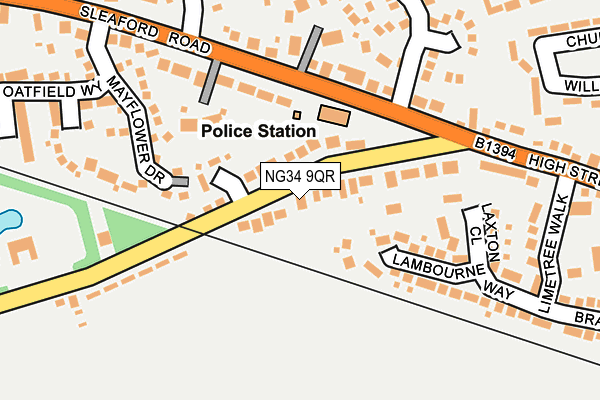 NG34 9QR map - OS OpenMap – Local (Ordnance Survey)