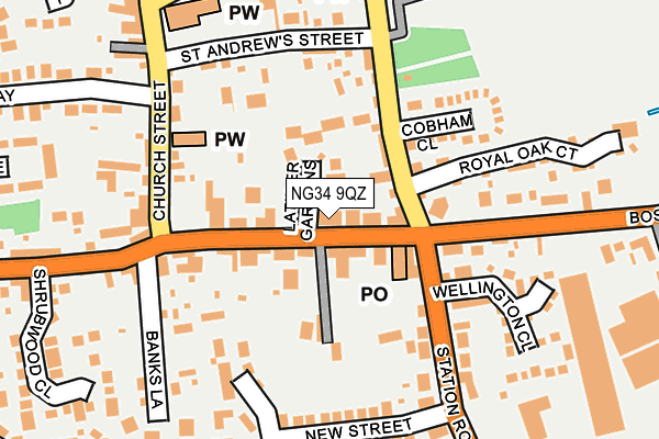 NG34 9QZ map - OS OpenMap – Local (Ordnance Survey)