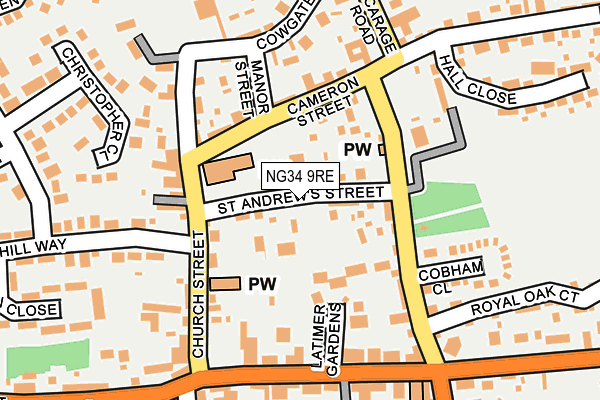 NG34 9RE map - OS OpenMap – Local (Ordnance Survey)