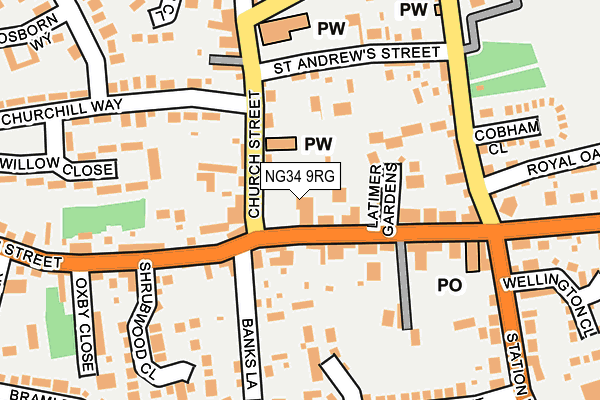 NG34 9RG map - OS OpenMap – Local (Ordnance Survey)