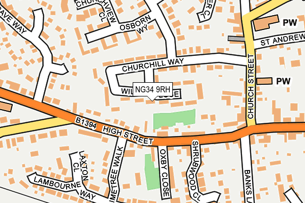 NG34 9RH map - OS OpenMap – Local (Ordnance Survey)