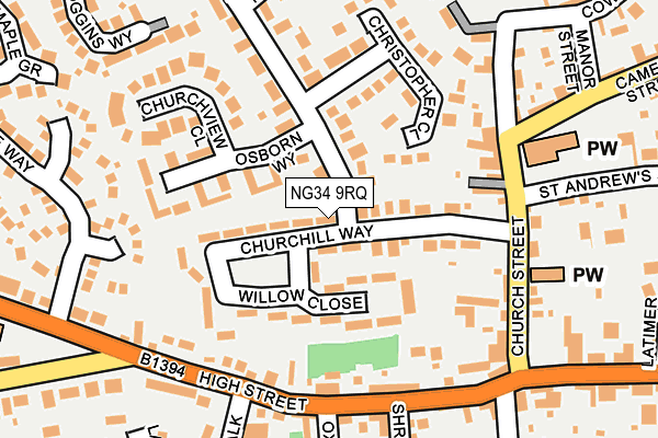 NG34 9RQ map - OS OpenMap – Local (Ordnance Survey)