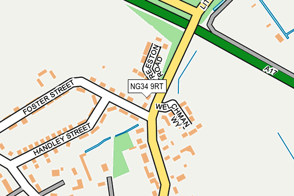 NG34 9RT map - OS OpenMap – Local (Ordnance Survey)