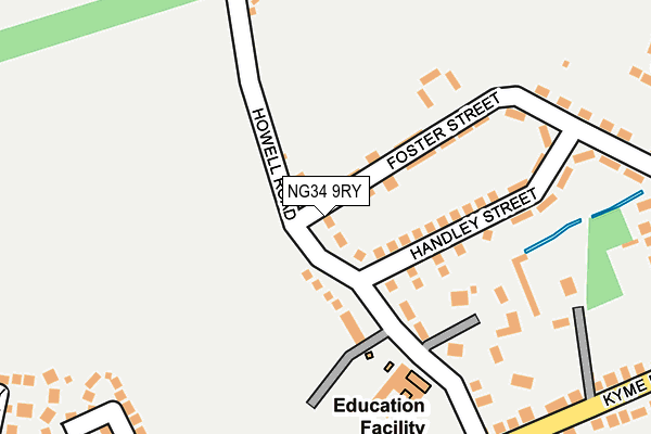 NG34 9RY map - OS OpenMap – Local (Ordnance Survey)
