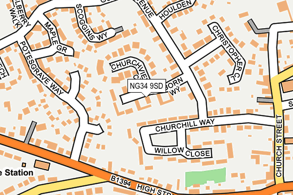 NG34 9SD map - OS OpenMap – Local (Ordnance Survey)