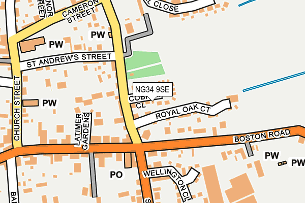 NG34 9SE map - OS OpenMap – Local (Ordnance Survey)