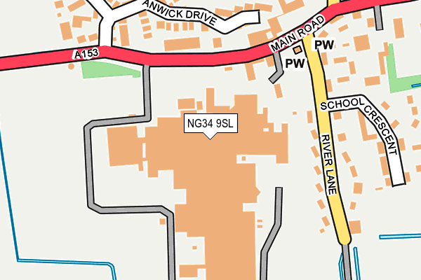 NG34 9SL map - OS OpenMap – Local (Ordnance Survey)