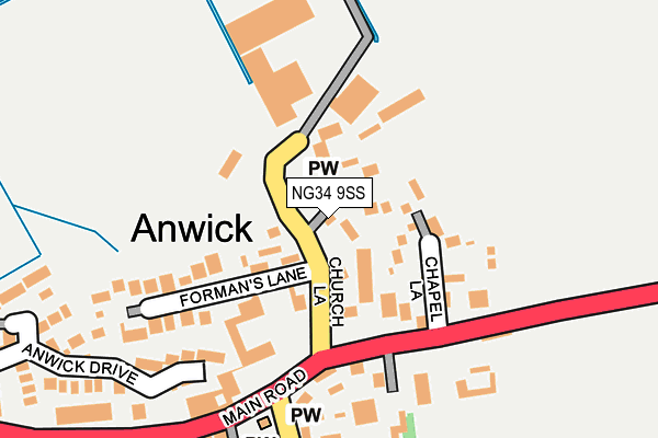 NG34 9SS map - OS OpenMap – Local (Ordnance Survey)