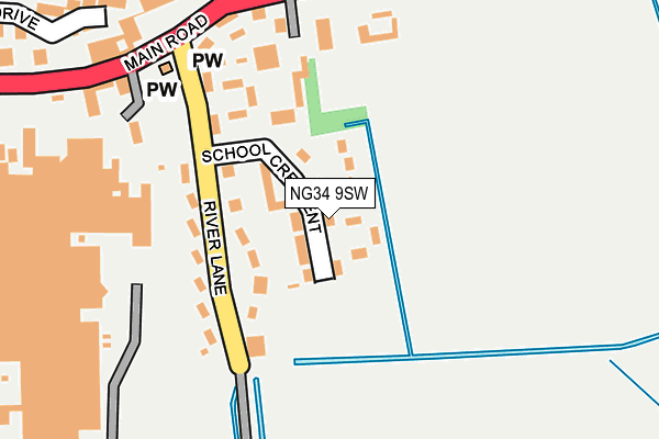 NG34 9SW map - OS OpenMap – Local (Ordnance Survey)