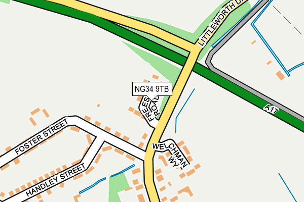 NG34 9TB map - OS OpenMap – Local (Ordnance Survey)