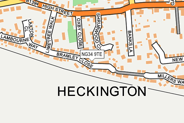 NG34 9TE map - OS OpenMap – Local (Ordnance Survey)