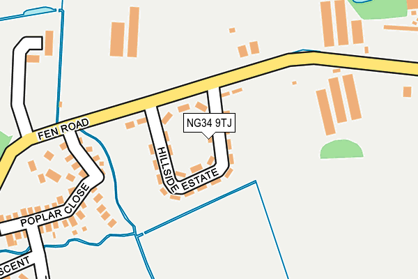 NG34 9TJ map - OS OpenMap – Local (Ordnance Survey)