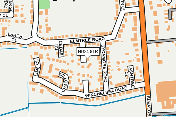 NG34 9TR map - OS OpenMap – Local (Ordnance Survey)