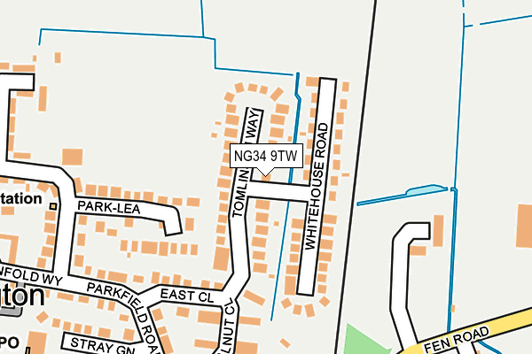 NG34 9TW map - OS OpenMap – Local (Ordnance Survey)