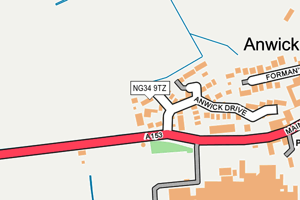 NG34 9TZ map - OS OpenMap – Local (Ordnance Survey)