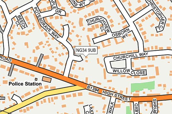 NG34 9UB map - OS OpenMap – Local (Ordnance Survey)