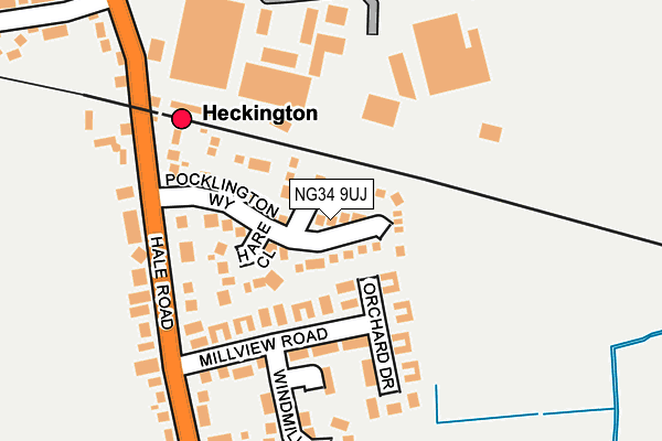 NG34 9UJ map - OS OpenMap – Local (Ordnance Survey)
