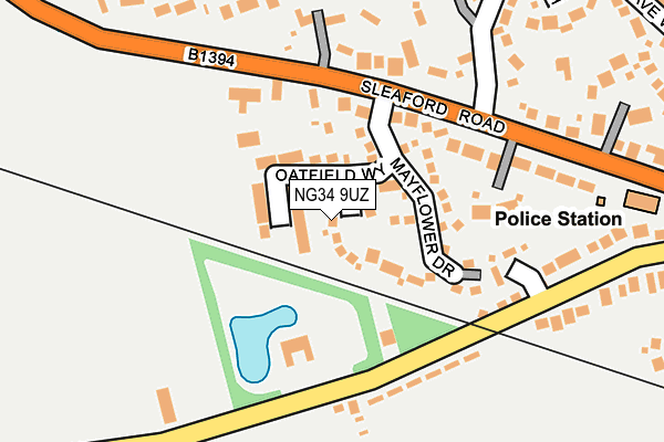 NG34 9UZ map - OS OpenMap – Local (Ordnance Survey)