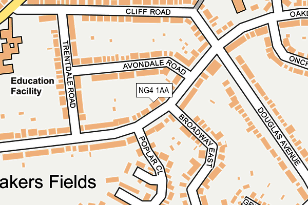 NG4 1AA map - OS OpenMap – Local (Ordnance Survey)