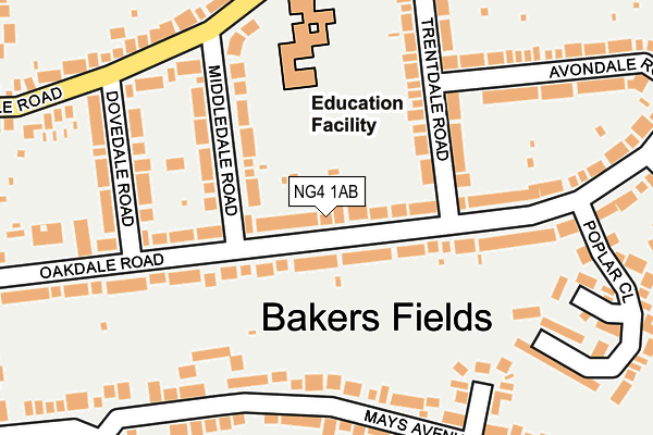 NG4 1AB map - OS OpenMap – Local (Ordnance Survey)