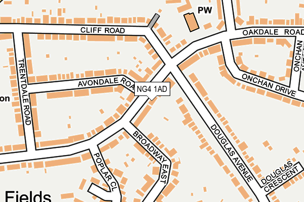 NG4 1AD map - OS OpenMap – Local (Ordnance Survey)