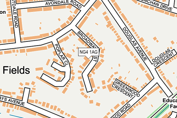 NG4 1AG map - OS OpenMap – Local (Ordnance Survey)