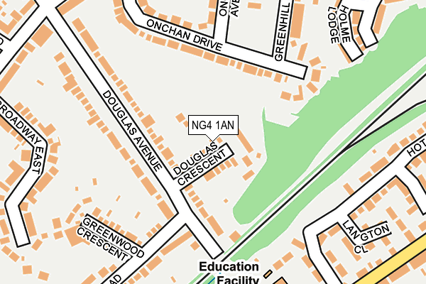 NG4 1AN map - OS OpenMap – Local (Ordnance Survey)