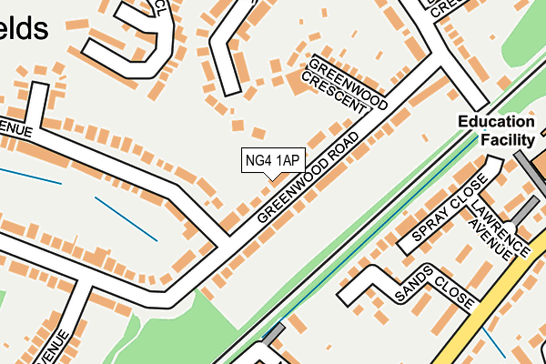 NG4 1AP map - OS OpenMap – Local (Ordnance Survey)