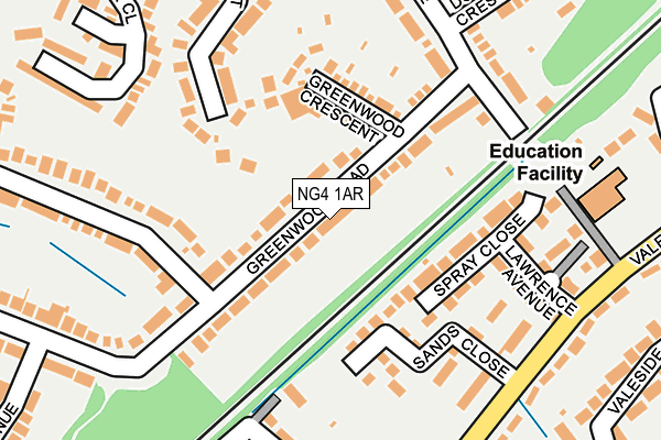 NG4 1AR map - OS OpenMap – Local (Ordnance Survey)