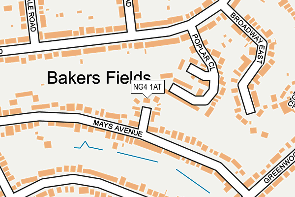 NG4 1AT map - OS OpenMap – Local (Ordnance Survey)