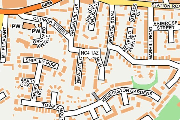 NG4 1AZ map - OS OpenMap – Local (Ordnance Survey)