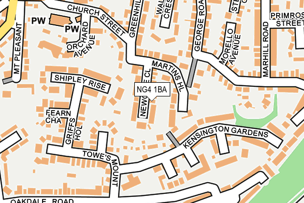 NG4 1BA map - OS OpenMap – Local (Ordnance Survey)