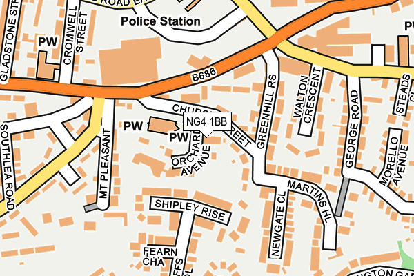 NG4 1BB map - OS OpenMap – Local (Ordnance Survey)