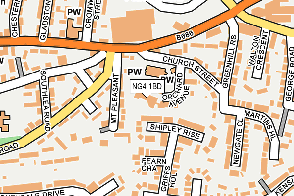 NG4 1BD map - OS OpenMap – Local (Ordnance Survey)