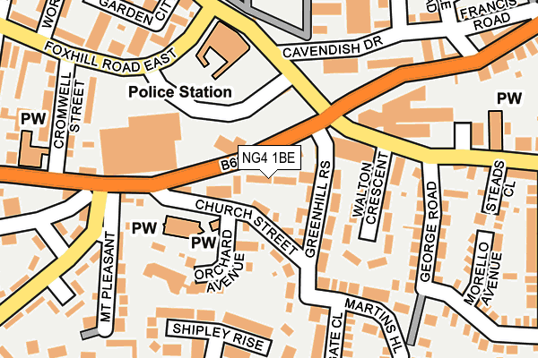 NG4 1BE map - OS OpenMap – Local (Ordnance Survey)