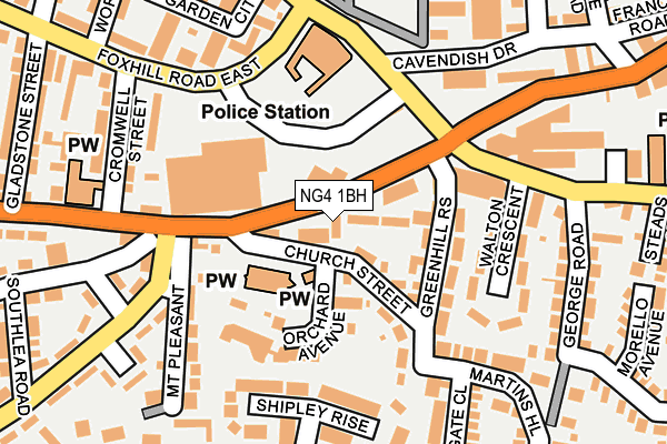 NG4 1BH map - OS OpenMap – Local (Ordnance Survey)