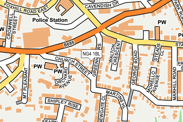 NG4 1BL map - OS OpenMap – Local (Ordnance Survey)