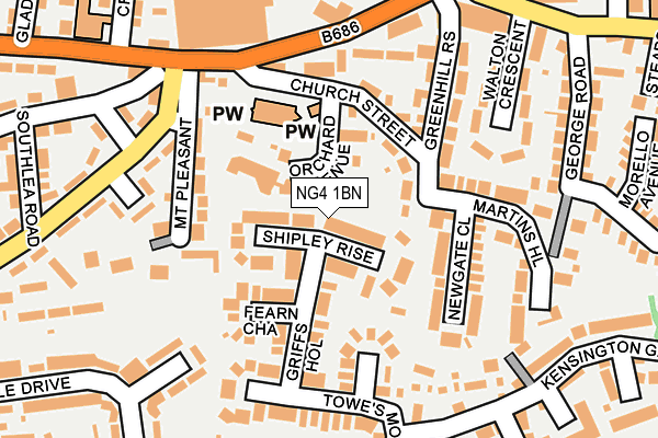 NG4 1BN map - OS OpenMap – Local (Ordnance Survey)