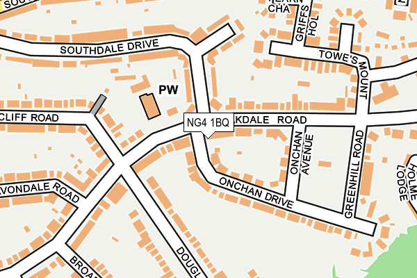 NG4 1BQ map - OS OpenMap – Local (Ordnance Survey)