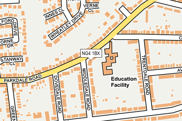 NG4 1BX map - OS OpenMap – Local (Ordnance Survey)