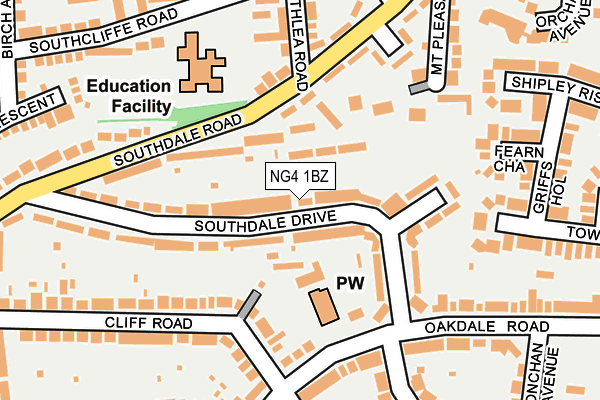 NG4 1BZ map - OS OpenMap – Local (Ordnance Survey)