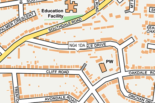 NG4 1DA map - OS OpenMap – Local (Ordnance Survey)