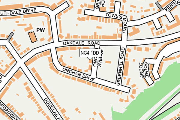 NG4 1DD map - OS OpenMap – Local (Ordnance Survey)