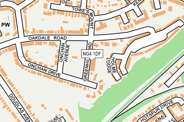 NG4 1DF map - OS OpenMap – Local (Ordnance Survey)