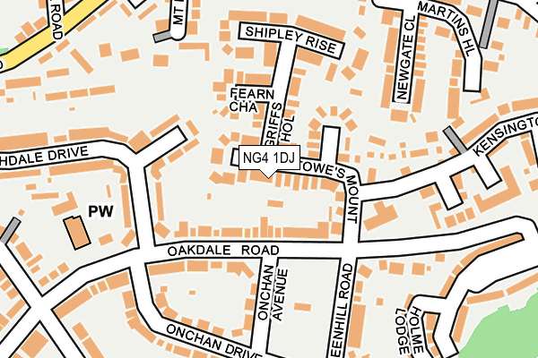 NG4 1DJ map - OS OpenMap – Local (Ordnance Survey)