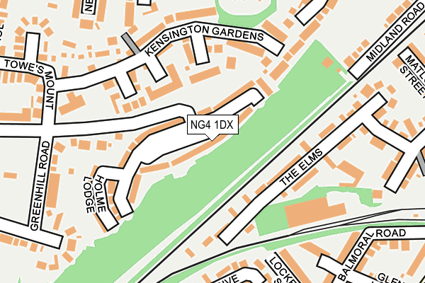 NG4 1DX map - OS OpenMap – Local (Ordnance Survey)